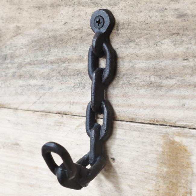 Small Black Iron Chain Link Coat Hook Small Black Iron Chain Link Coat Hook