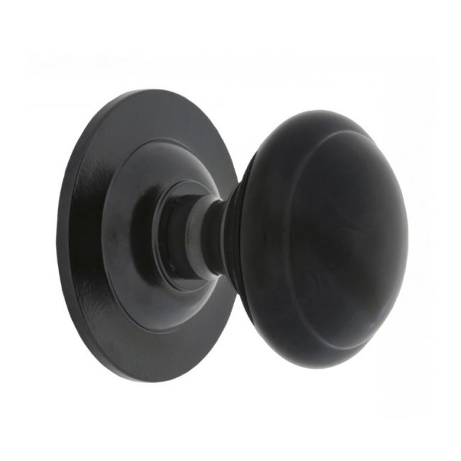 Smooth Black Centre Door Handle Set Smooth Black Centre Door Handle Set