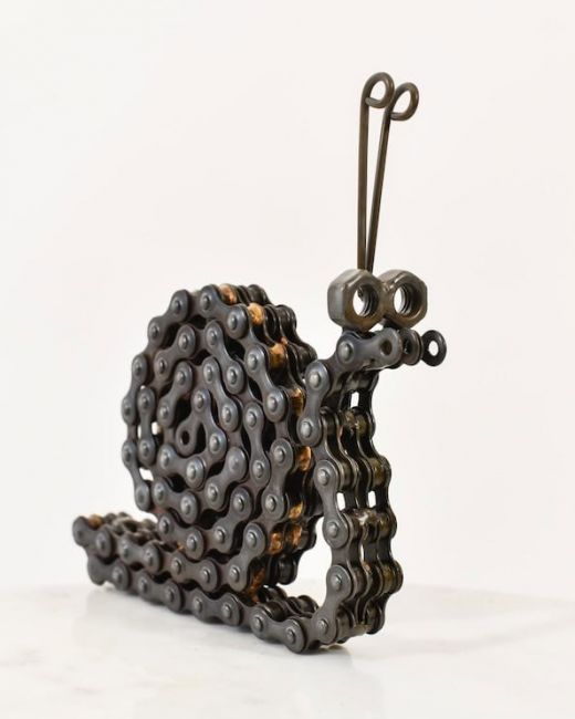 Recycled Metal Snail Sculpture