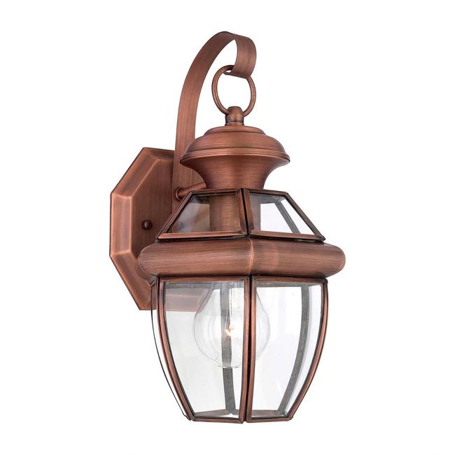 Solid Brass "Elegance" Traditional Victorian Top Fix Wall Lantern in Aged Copper - 31cm Solid Brass "Elegance" Traditional Victorian Top Fix Wall Lantern in Aged Copper - 31cm