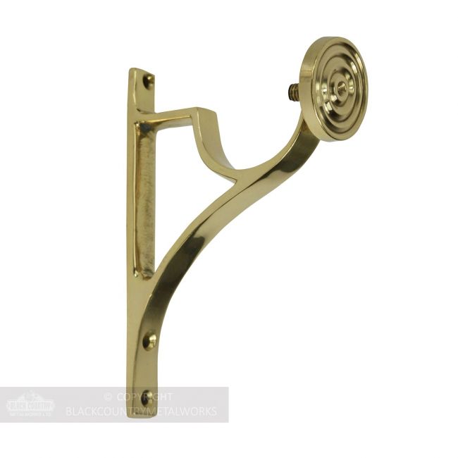 Solid Polished Brass Curtain Pole Bracket