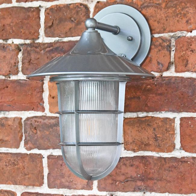 "South Shore" Top Fix Wall Lantern Finished in a Silver Finish "South Shore" Top Fix Wall Lantern Finished in a Silver Finish