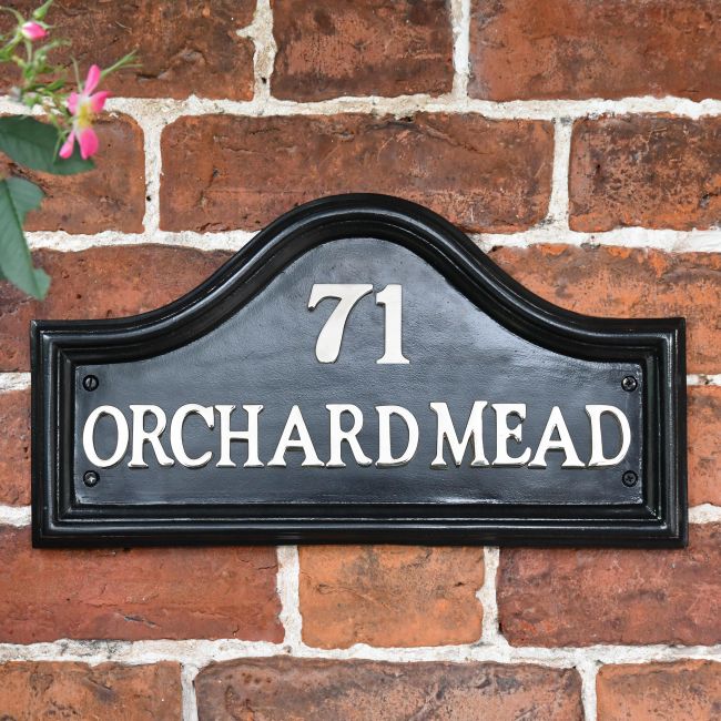 Black Traditional house name plaque with letters & numbers Black Traditional house name plaque with letters & numbers