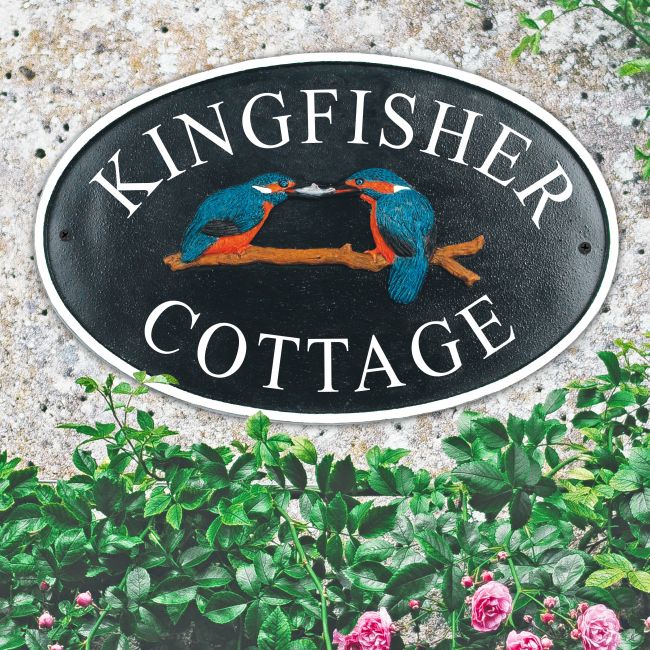 Kingfisher Cast Iron Sign with Vinyl Writing Kingfisher Cast Iron Sign with Vinyl Writing