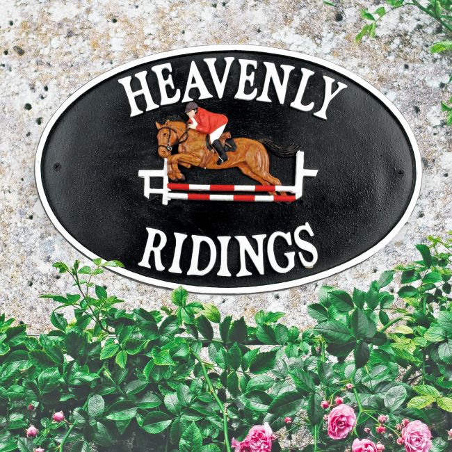 "Show Jumper" Cast Iron Effect Oval Sign "Show Jumper" Cast Iron Effect Oval Sign