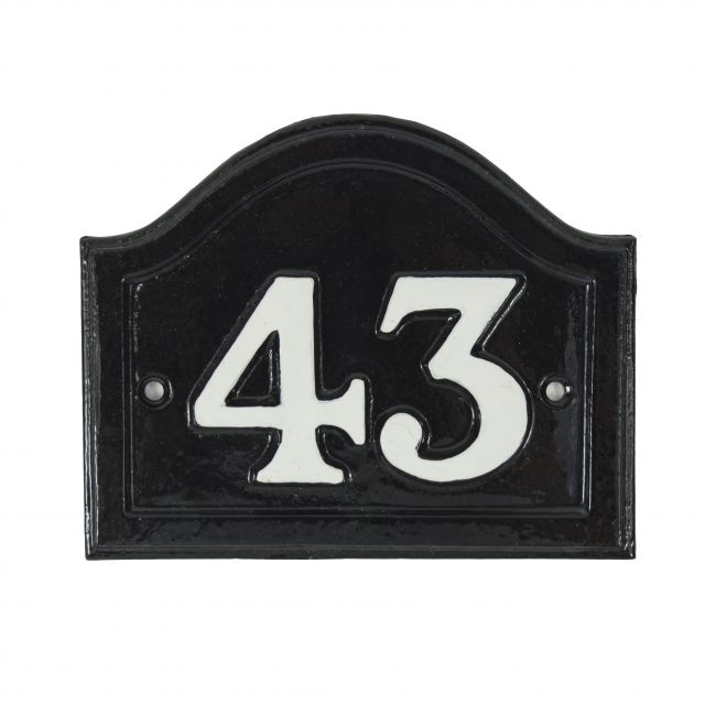 Cast Iron Arched House Number Sign Cast Iron Arched House Number Sign