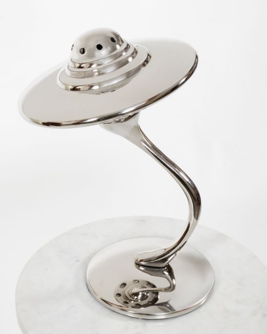 "Drift" UFO Nickel Plated Home Ornament