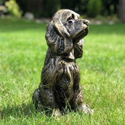 Spaniel Dog Sculpture Finished in a Gold & Bronze Finish Spaniel Dog Sculpture Finished in a Gold & Bronze Finish