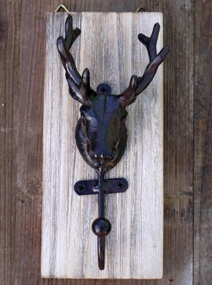 Black and Natural Wood Stag Coat Hook Black and Natural Wood Stag Coat Hook