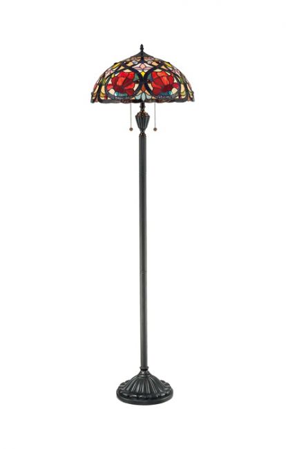 "Whitbourne Place" Stained Glass Rose Design Floor Lamp "Whitbourne Place" Stained Glass Rose Design Floor Lamp
