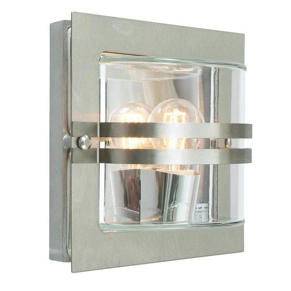 Stainless Steel "Ettington" Clear Outdoor Wall Light Stainless Steel "Ettington" Clear Outdoor Wall Light