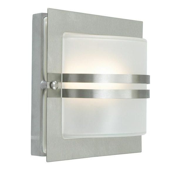 Stainless Steel "Ettington" Frosted Outdoor Wall Light Stainless Steel "Ettington" Frosted Outdoor Wall Light