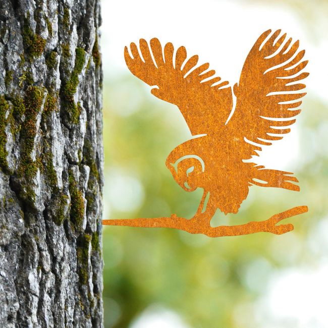 Steel Barn Owl Tree Spike - Rustic