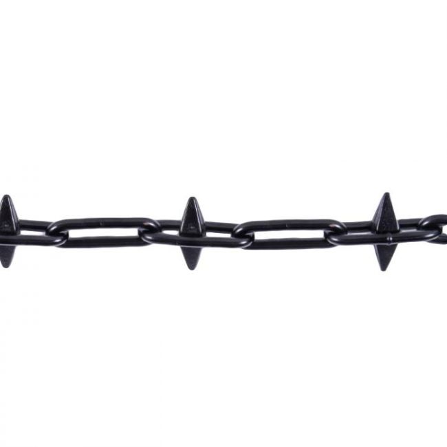 Black Steel Chain With Alternative Spikes