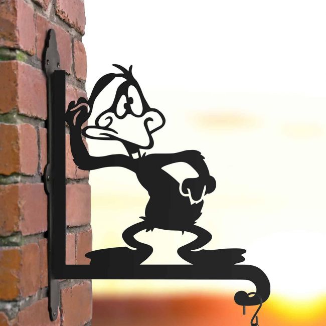 Steel Cartoon Daft Duck Hanging Basket Bracket Steel Cartoon Daft Duck Hanging Basket Bracket