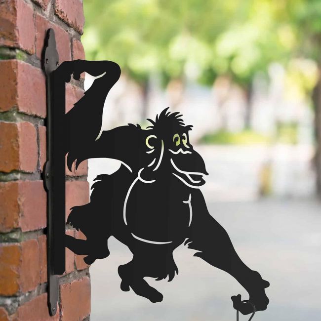 Steel Cartoon Swinging Orangutan Hanging Basket Bracket Steel Cartoon Swinging Orangutan Hanging Basket Bracket