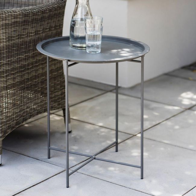 Steel Grey Side Table in Situ Steel Grey Side Table in Situ