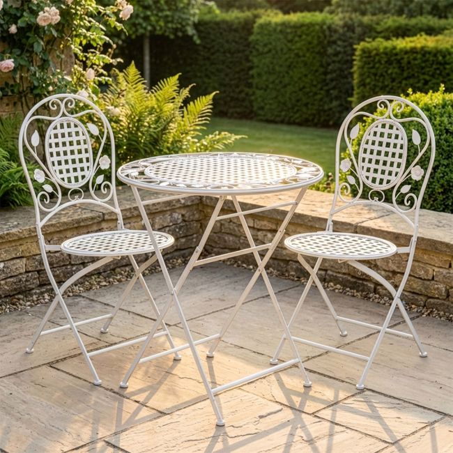 Stunning "Chimera" Outdoor Two Seater Bistro Set with Floral Detailing digital illustration