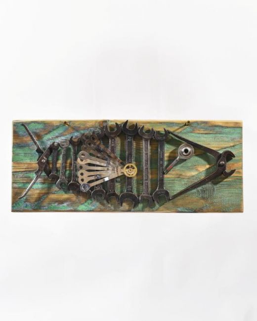Recycled Metal Sturgeon Wall Art - Thumbnail