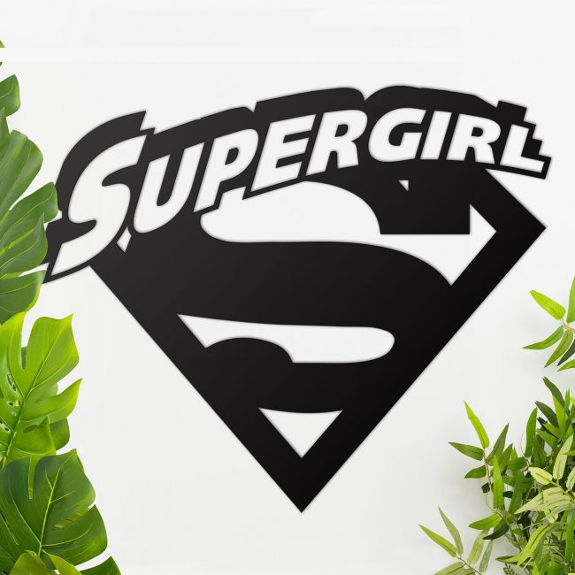 "Supergirl" Wall Art Among Plants in the House "Supergirl" Wall Art Among Plants in the House