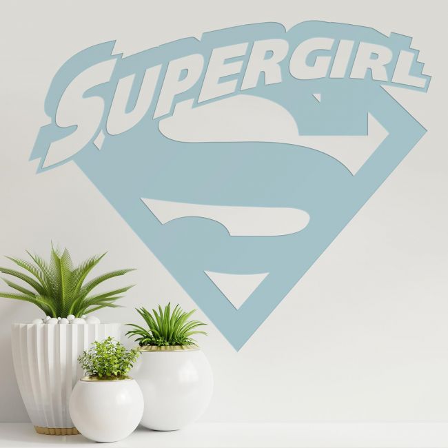 "Supergirl" Wall Art on a Cream Wall "Supergirl" Wall Art on a Cream Wall