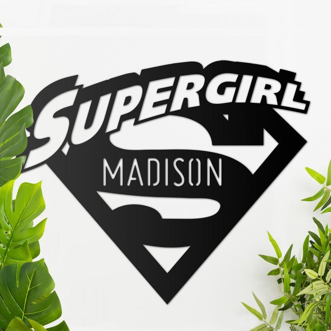 "Supergirl" Personalised Wall Art Among Plants in the House "Supergirl" Personalised Wall Art Among Plants in the House