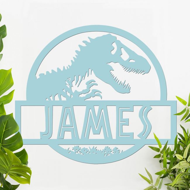 T-Rex Steel Monogram Name Sign Being Used as Wall Art Inside the Home T-Rex Steel Monogram Name Sign Being Used as Wall Art Inside the Home