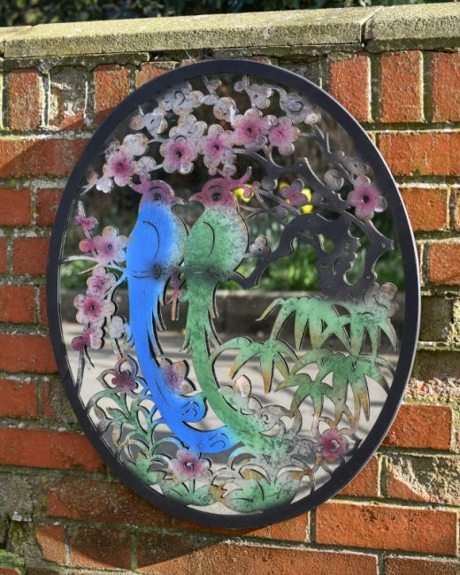 Steel Cherry Blossom And Birds Mirrored Wall Art - Thumbnail Steel Cherry Blossom And Birds Mirrored Wall Art - Thumbnail