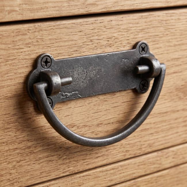The Blacksmith Curved Loop Drop Pull 105mm x 35mm on a Wooden Set of Drawers - Digital Illustration