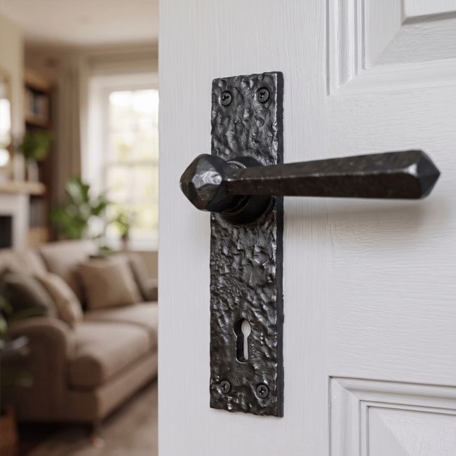 Blacksmith Style Cast Iron Lever Door Handle