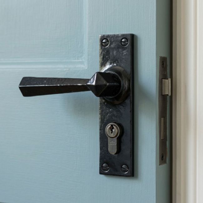 Midnight Black Lever Euro Door Handle