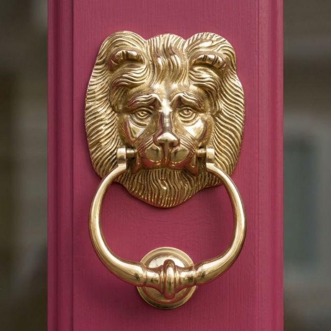 "Hampton Lion" Polished Brass Door Knocker- 150cm