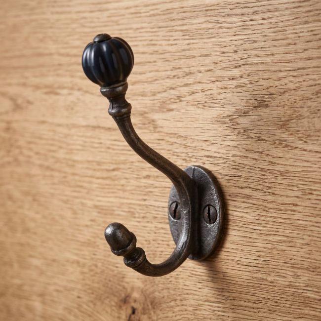 The Ironmonger Acorn Dark Green Ceramic Coat Hook - 125mm