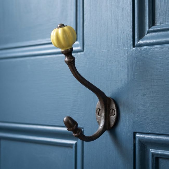 The Ironmonger Acorn Yellow Ceramic Coat Hook - 125mm