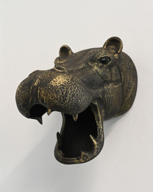 The Kalahari the Hippo Wall Sculpture Shown at an Angle Looking at the Open Mouth