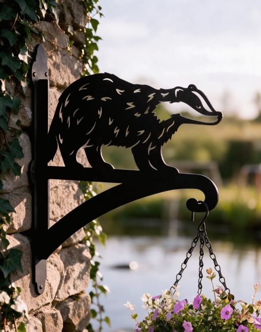 Steel Black Badger Hanging Basket Bracket