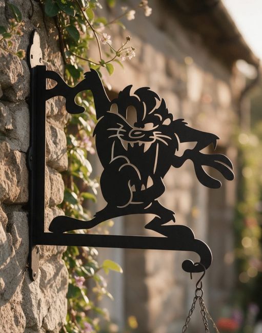Steel Cartoon Tazmanian Devil Hanging Basket Bracket