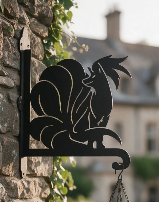 Steel Generation I Fox Character Hanging Basket Bracket
