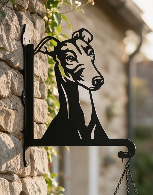 Steel Greyhound Head Hanging Basket Bracket