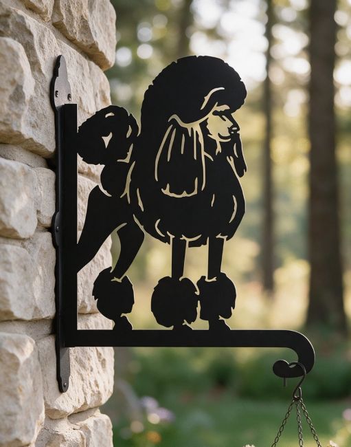 Steel Poodle Dog Hanging Basket Bracket