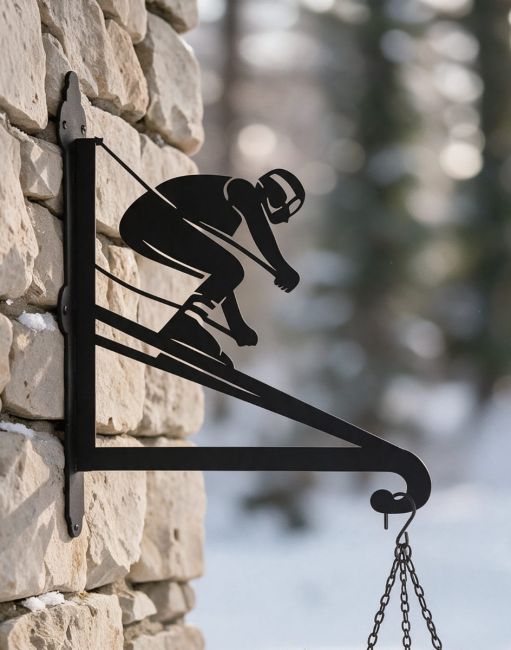 Steel Skiing Hanging Basket Bracket 