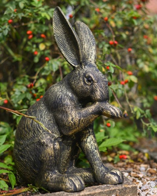 Whiskers the Grooming Hare Garden Statue