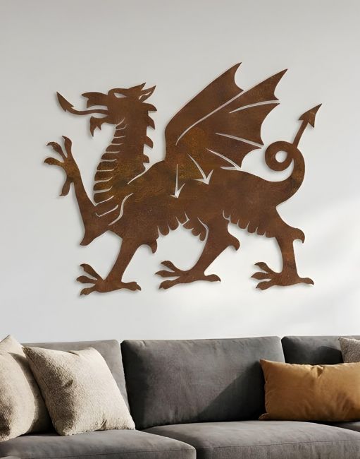 Rustic Welsh Dragon Wall Art 
