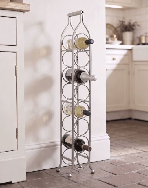 The 117cm ’Monticello’ Space Saving Wine Rack placed on a Stone Tiled Floor in a Contemporary Kitchen - Digital Illustration The 117cm ’Monticello’ Space Saving Wine Rack placed on a Stone Tiled Floor in a Contemporary Kitchen - Digital Illustration