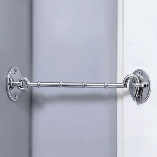 12" Bright Chrome Cabin Hooks Loose Ring Type