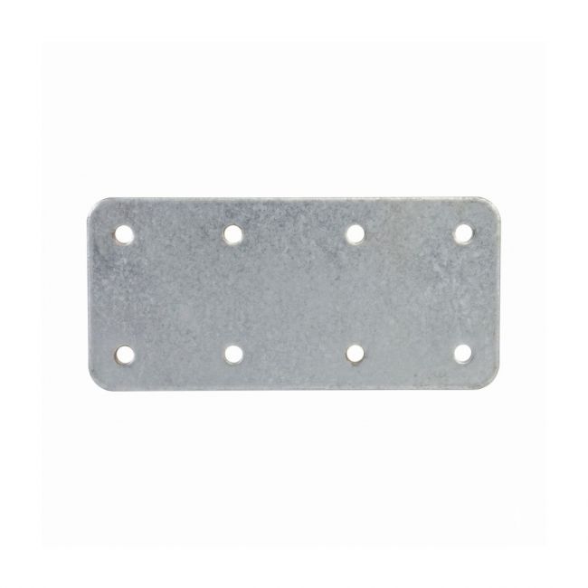 The 170mm Galvanised Railway Sleeper Straight Joining Plate on a White Background 