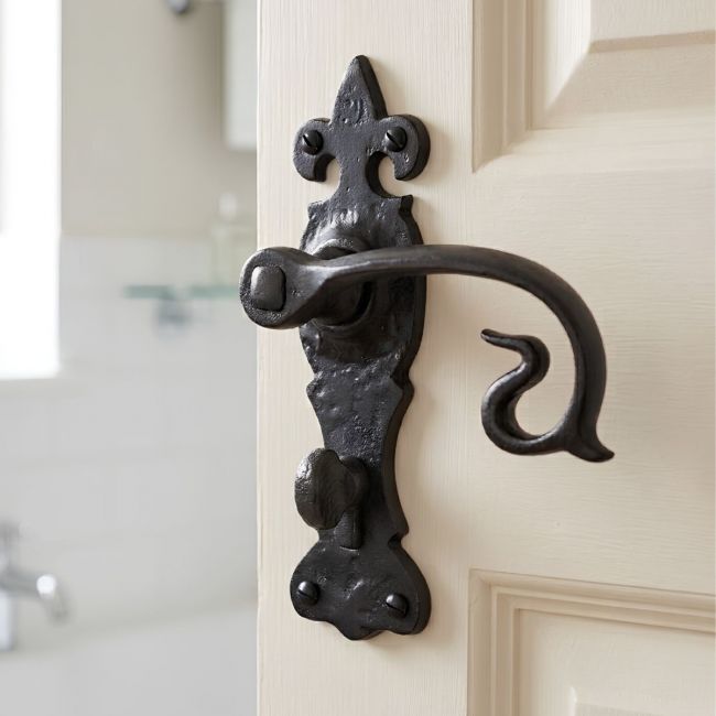 "Swan Neck" Style Lever Handle With Bathroom Lock