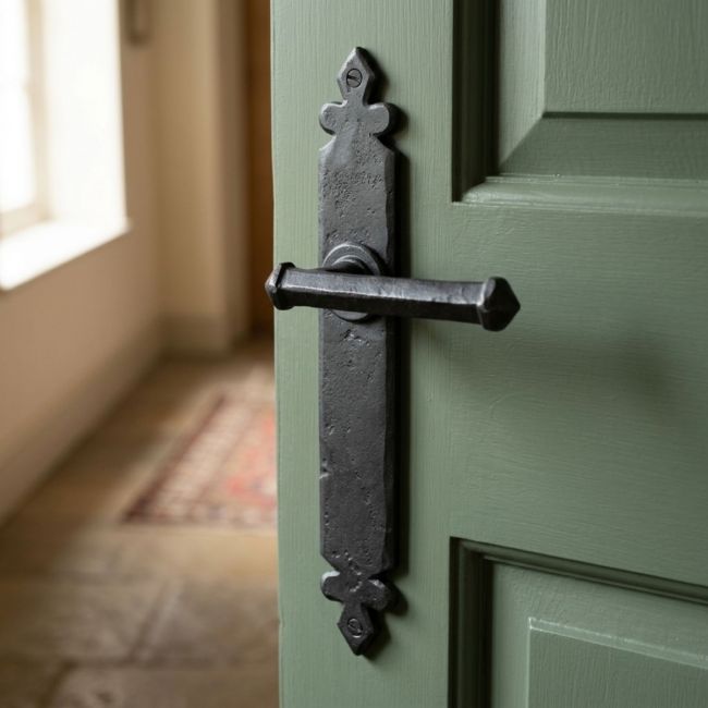 Tudor Lever Latch Set Finished In Beeswax