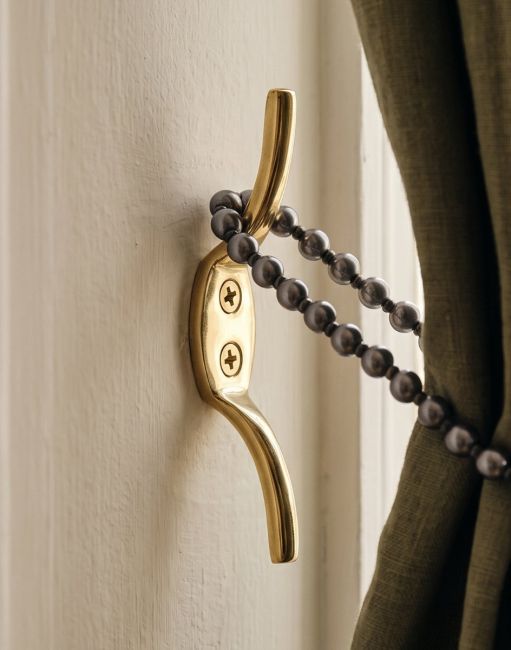 "Beckwith"  Standard Brass Curtain Tie Back
