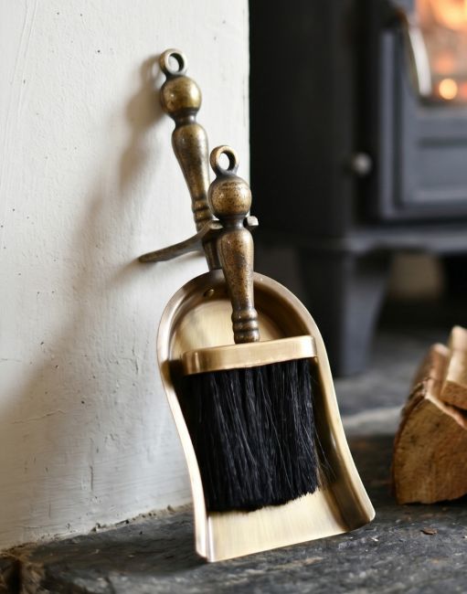 "Coven Hall" Cast Iron Brush and Pan Set
